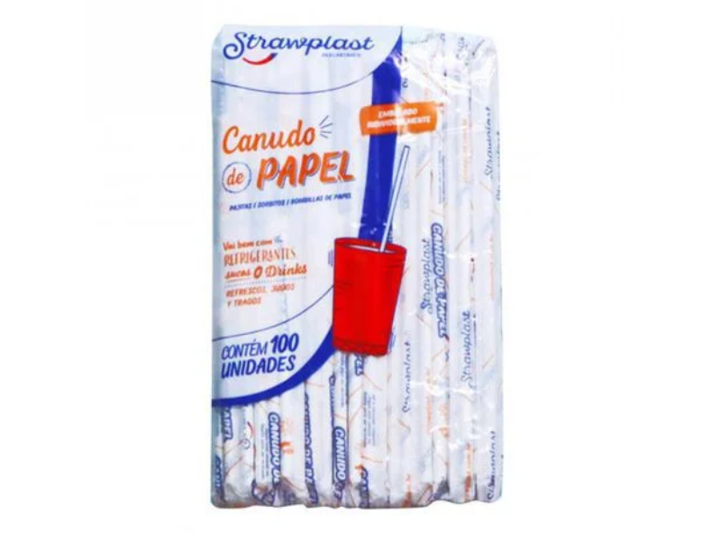 Canudo de Papel Sache Branco 6mm x 19,5cm (10x100) - Caixa com 1000 Unidades