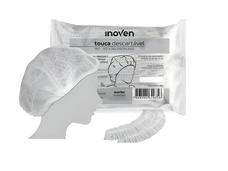 Touca TNT Descartável - Pacote com 100 Unidades