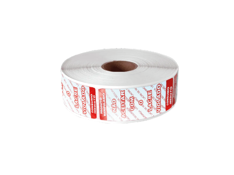 Etiqueta Lacre Segurança Vermelha 100x30mm  - Rolo C/848 Unidade