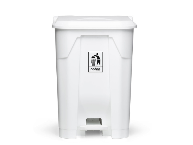 Lixeira Plástica com Pedal 50L Branca  Nobre