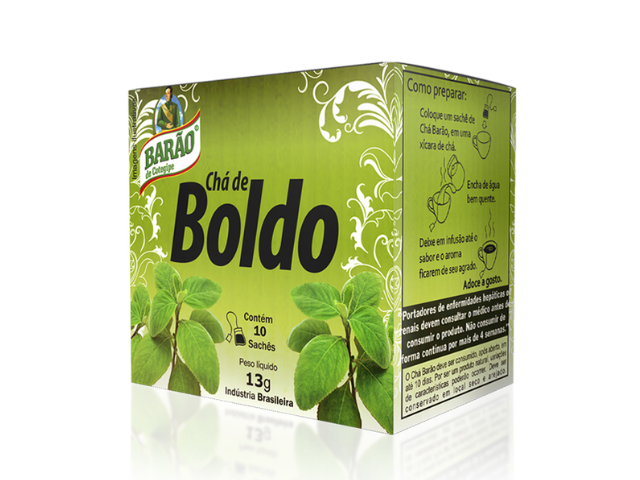 Chá Barão Boldo 13gr - Cx C/10 Saches