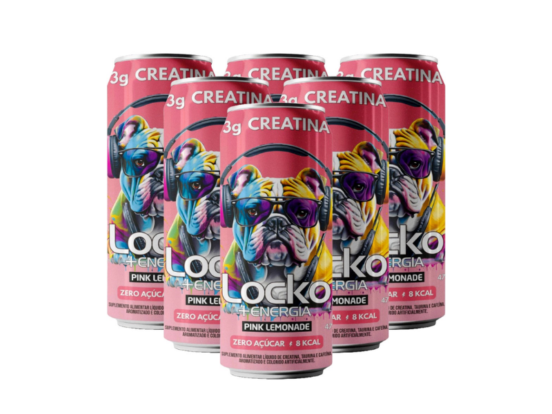 Locko Pink Lemonade Bebida Suplemento 473ml  Fardo 6 Unidade