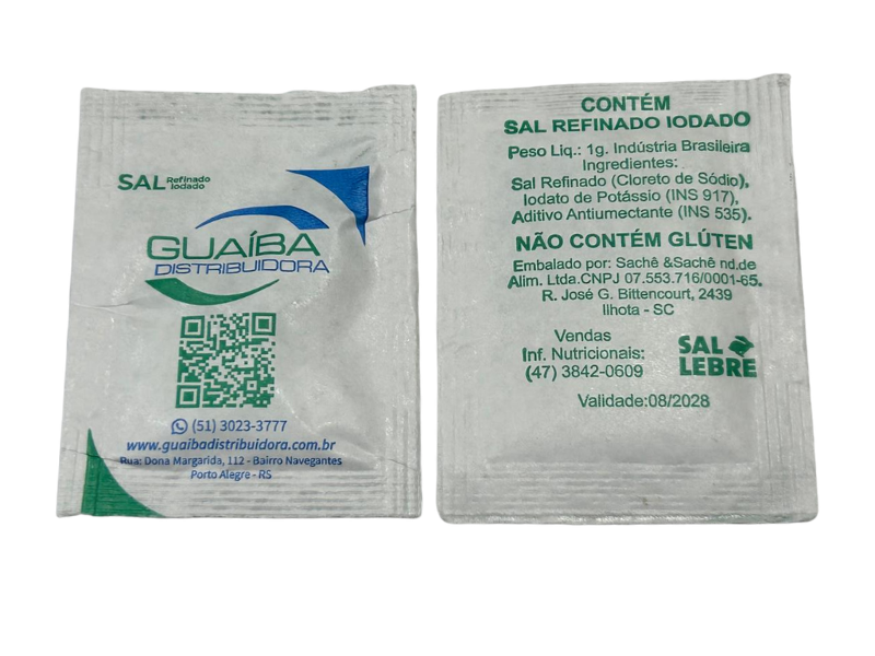 Sache Sal Refinado Iodado 1 gr  - Caixa com 2000 Unidades