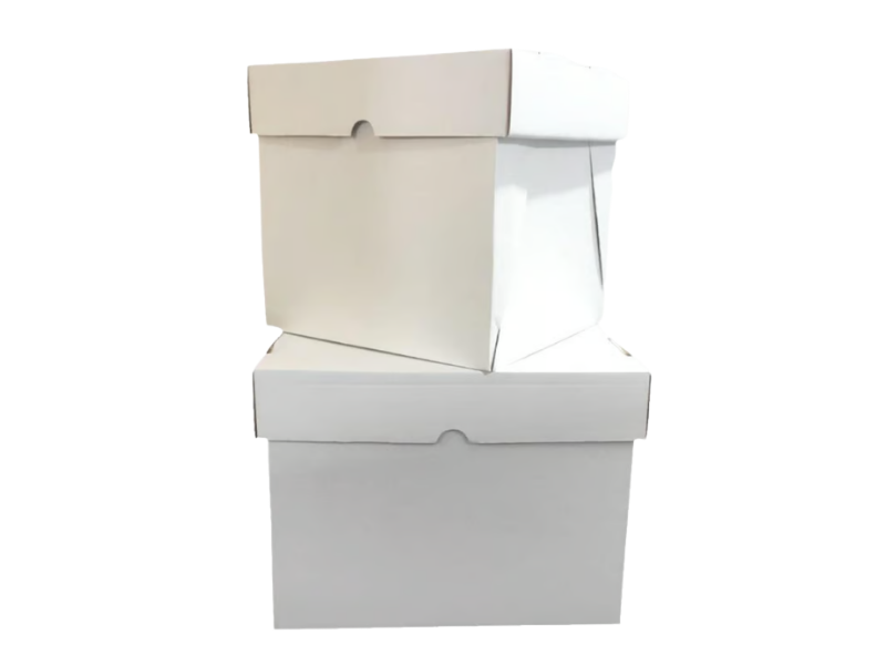 Caixa Papel Torta 36x36x14cm Branca com Tampa Solta - Fardo com 25 Unidades