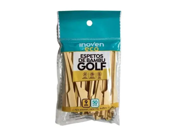 Espeto Bambu Golf  9cm - Pct C/50 Unidades
