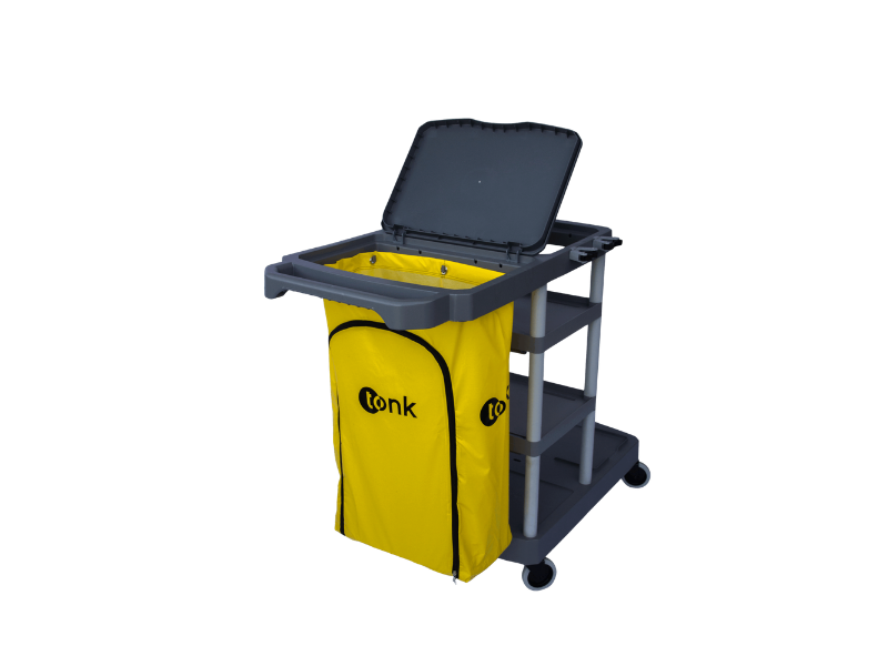 Carro Funcional Titan Preto com Bolsa Amarela Tonk