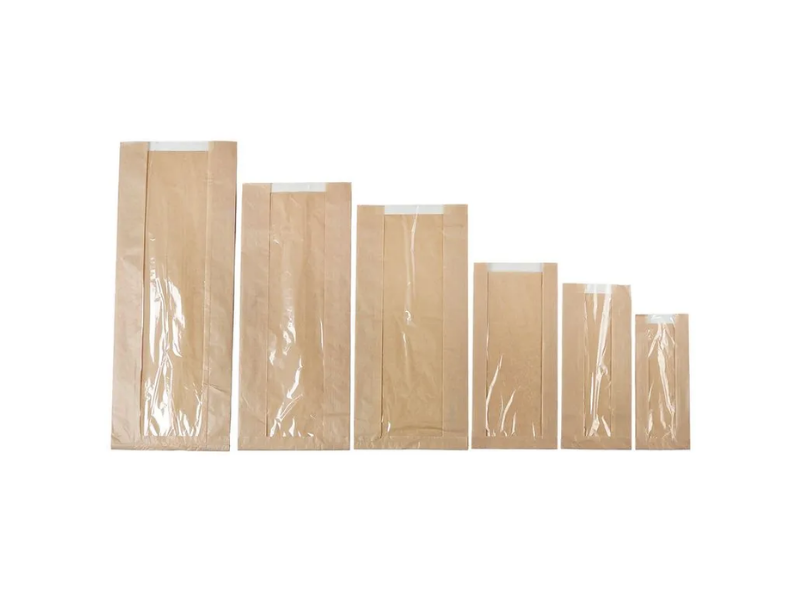 Saco Papel Kraft com Visor 1kg 10,5x26cm - Fardo com 1000 Unidades