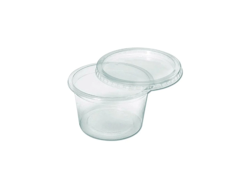 Pote Redondo Kit 250ml com Tampa Transparente - Cx C/ 500 Unidades