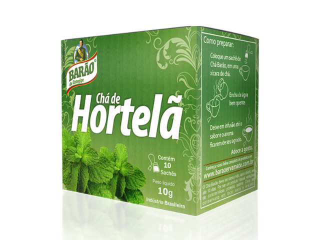Chá Barão Hortelã 10gr - Cx C/10 Saches