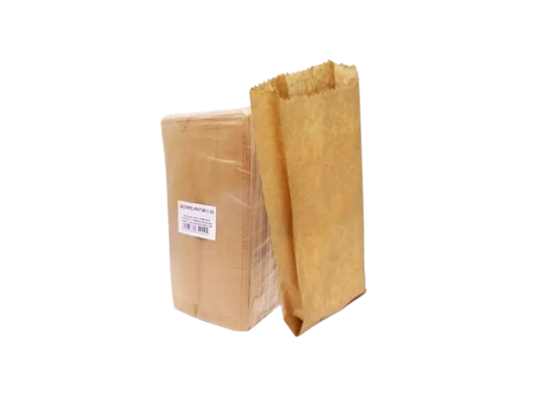 Saco Papel Kraft Pardo 15kg  (27X49X35GR) - Fardo com 500 Unidades