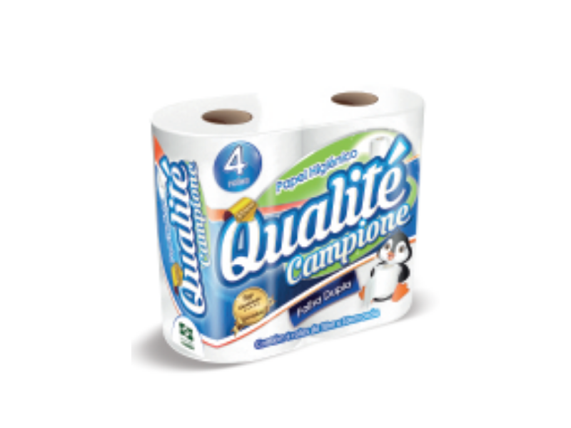 Papel Higiênico Folha Dupla 30m Branco Qualite  (16) - Pacote com 4 Unidades