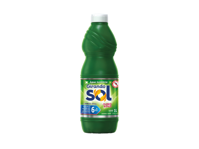 Água Sanitária Girando Sol 1000ml Verde - Cx 12 Unidade