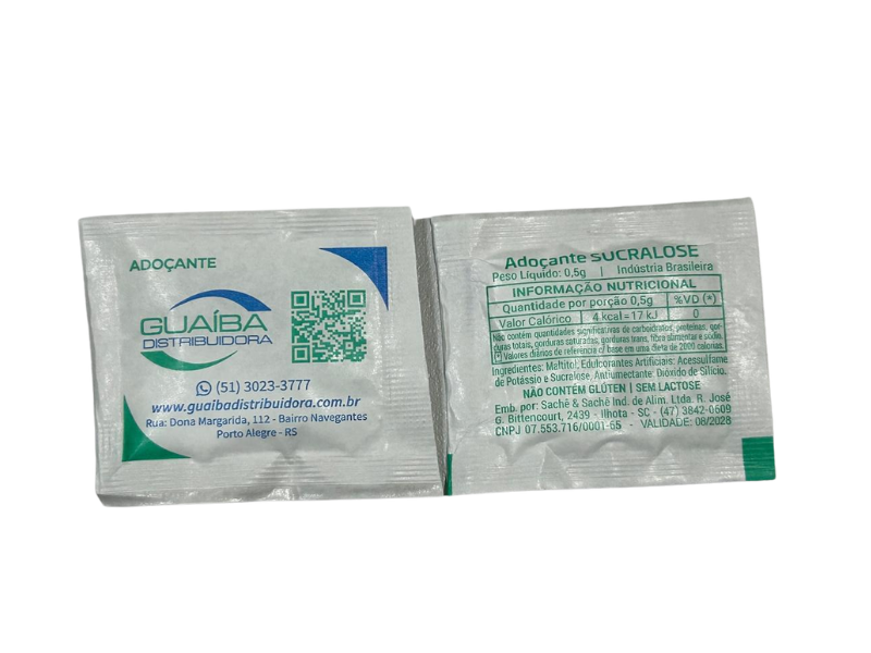 Sache Adocante Sucralose 0,6gr Single/Bom Sabor - Caixa com 1000 Unidades