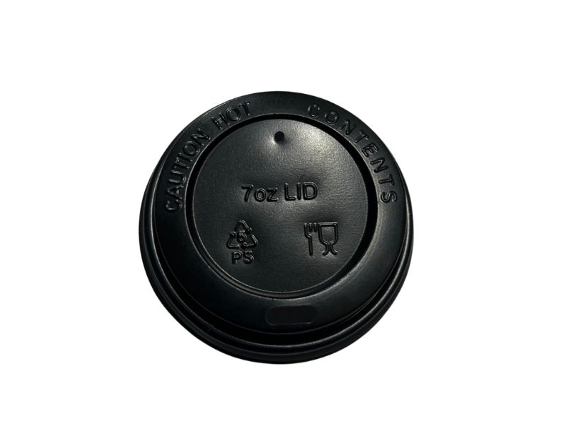 Tampa Preta p/ Copo Papel Branco 180ml  - Pacote com 50 Unidades